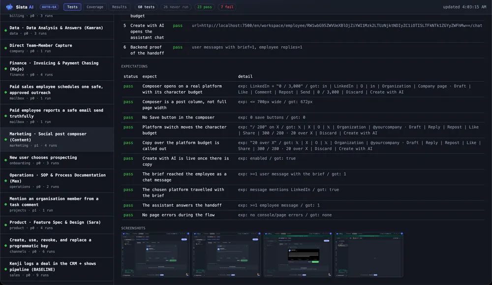 AUTO QA - Screenshot 1 - AI, Testing Framework, Browser Automation project