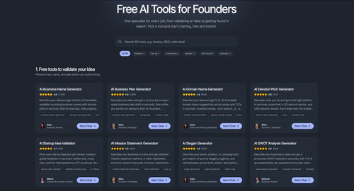 AI Tools for Founders - AI, Web App, AI Tools Suite project