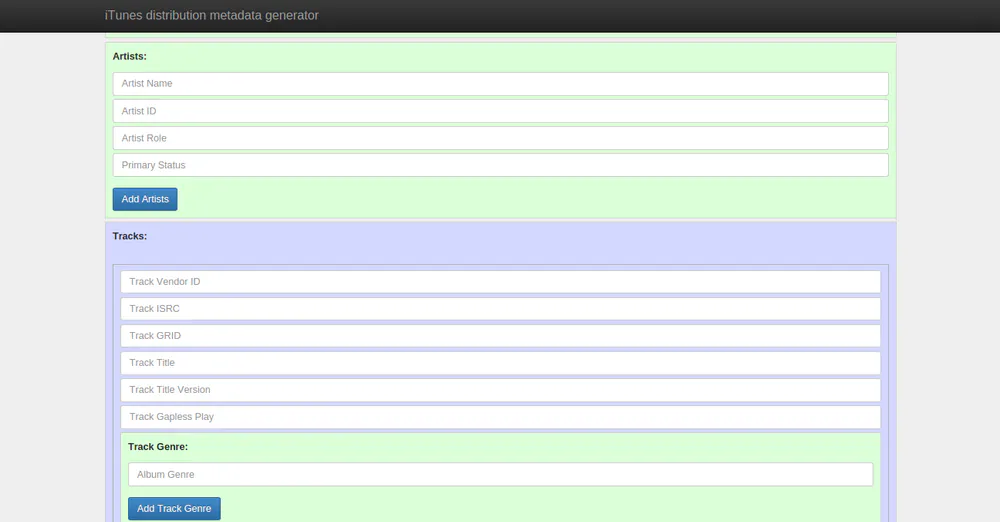 iTunes DMG - Screenshot 1 - Web App project
