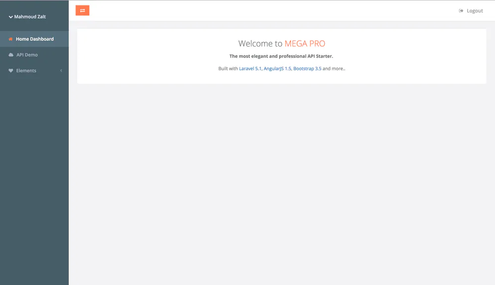 MEGA Pro - Screenshot 1 - Frontend Template project