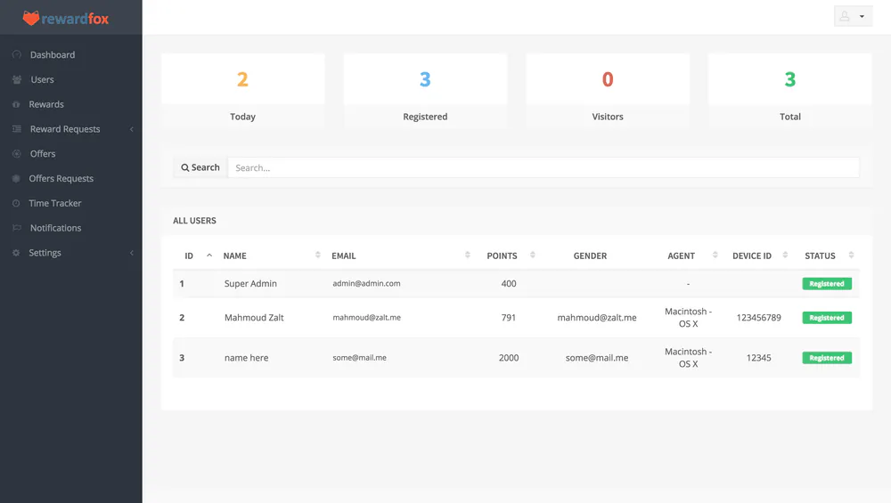 RewardFox - Screenshot 1 - API, CMS project