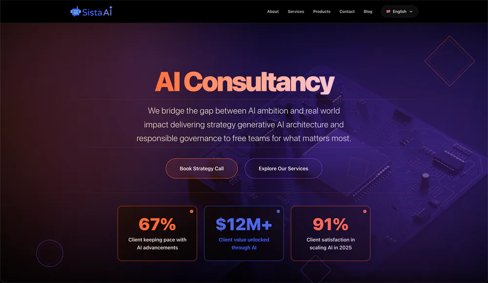 Sista Website v2 - Screenshot 1 - Website project