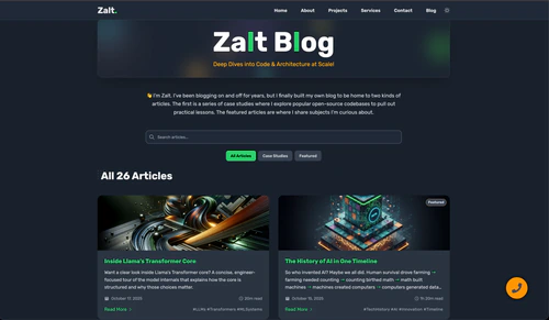 Zalt Blog v2 - Website, Blog project