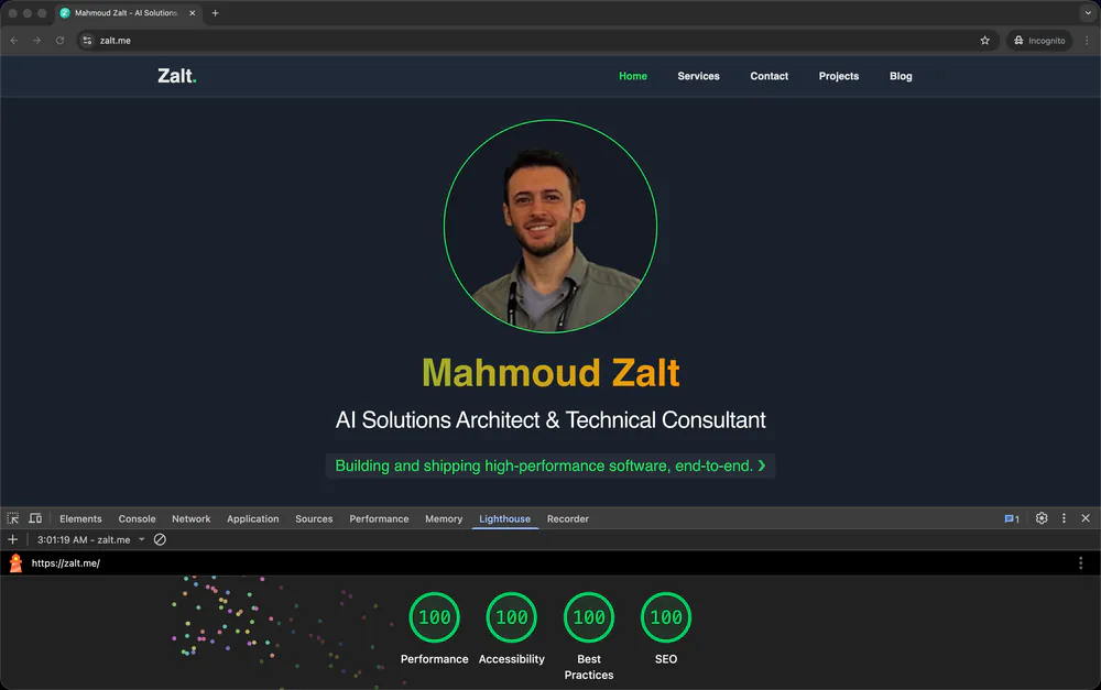 Zalt Portfolio v7 - Screenshot 1 - Website project