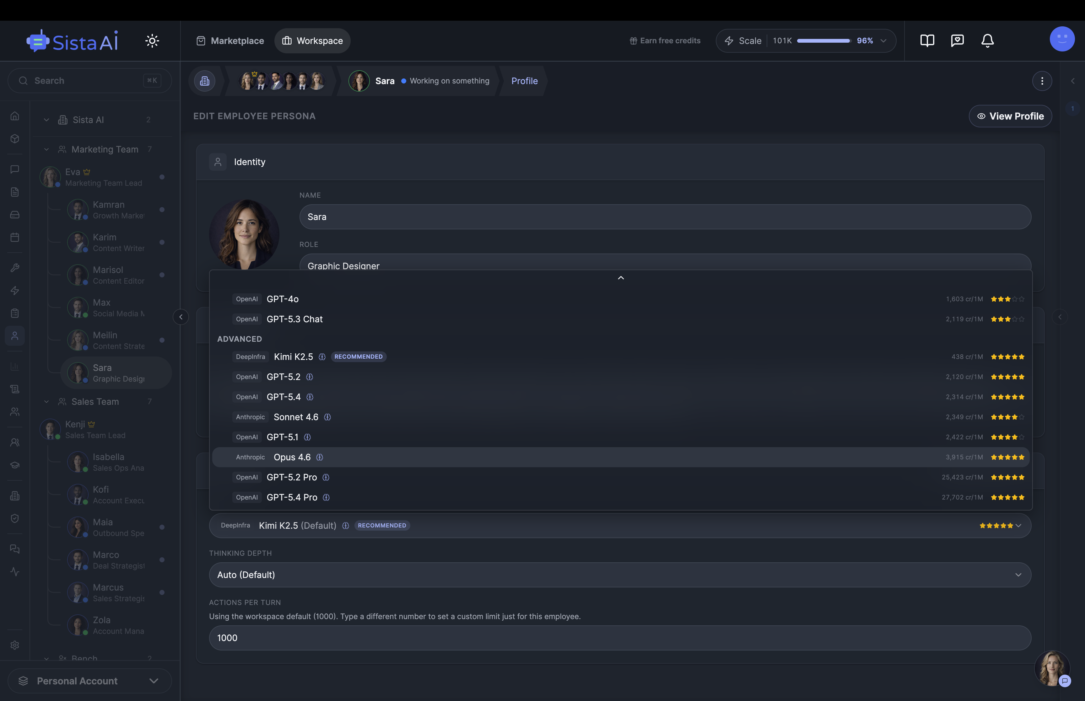 AI Workforce platform dashboard