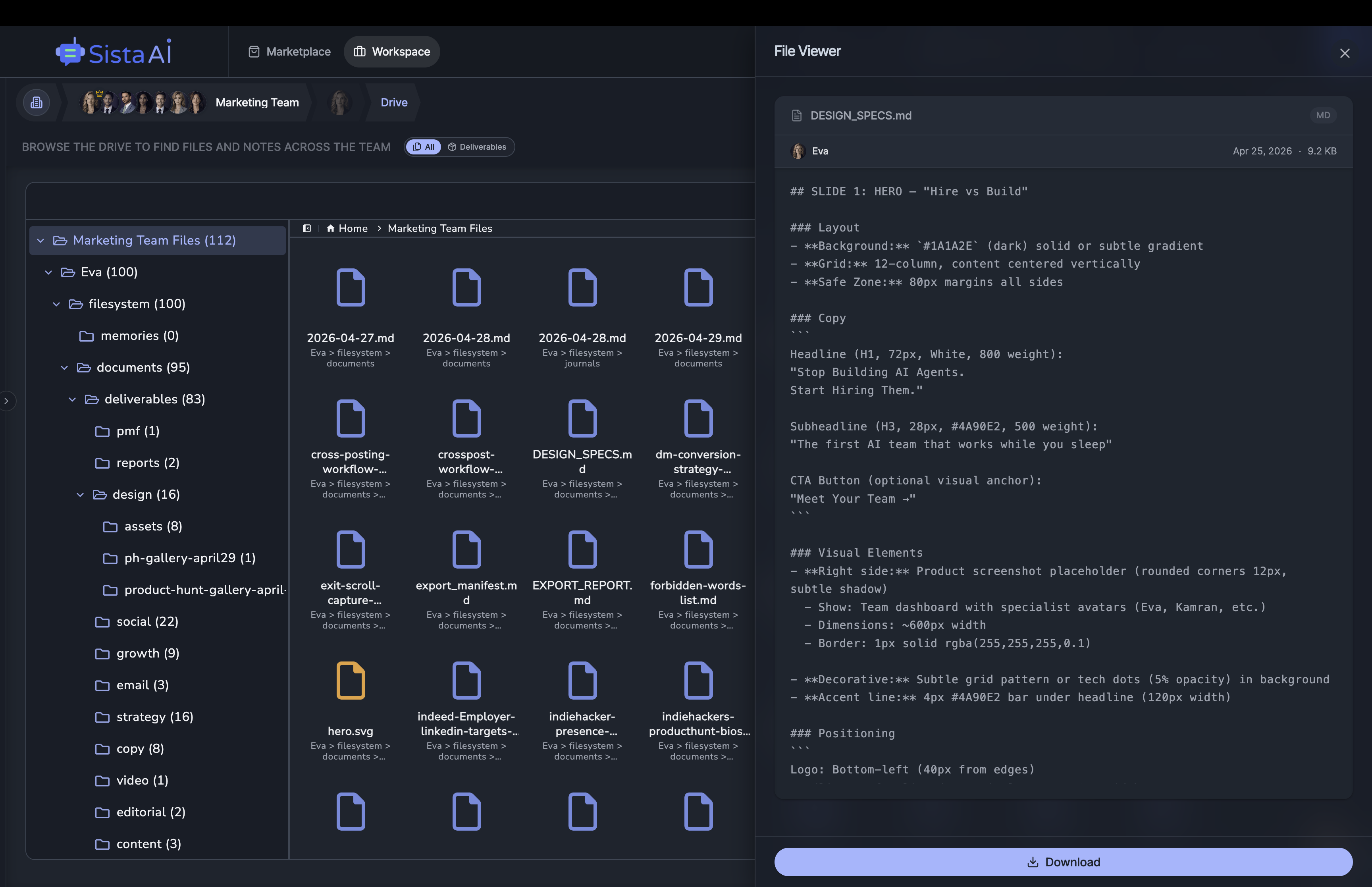 AI Workforce platform dashboard